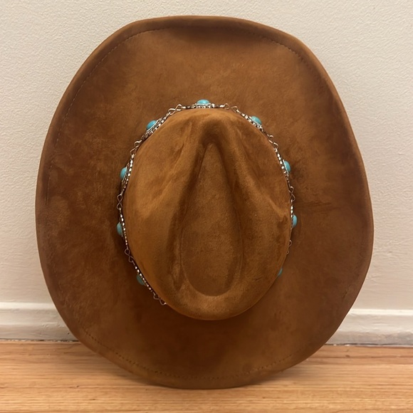 Cowboy Hat with silver/ turquoise band - Picture 3 of 13